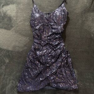 Trixxi Sparkling Dress in Navy Blue